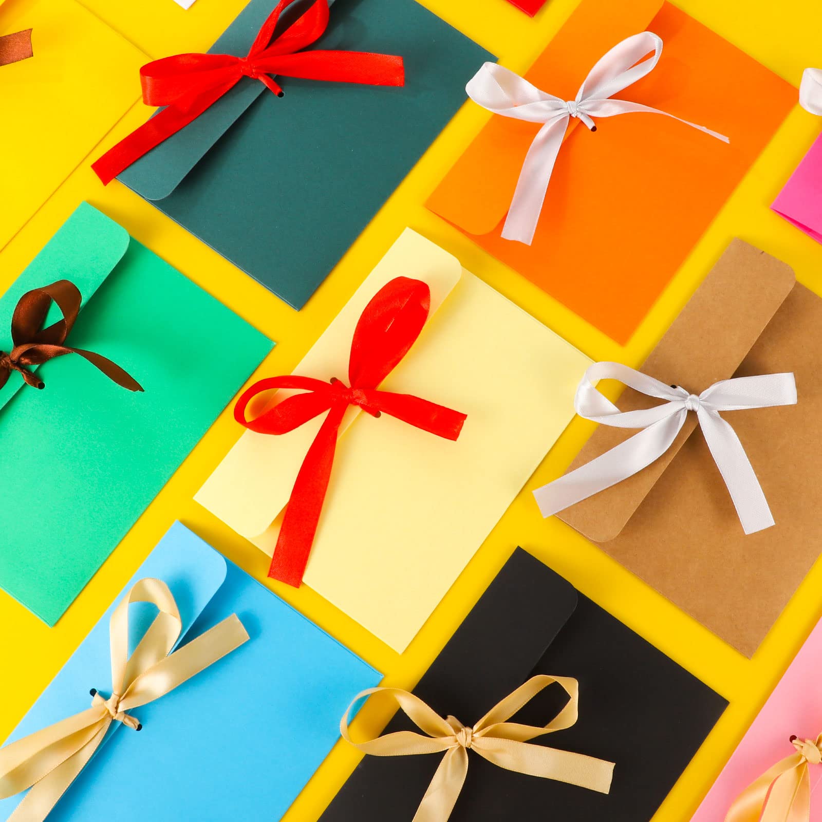 16Pcs Gift Envelopes, Colourful Envelopes with Ribbon Kraft Paper Envelopes Vintage Envelopes for Valentine's day, Mother's Day, Invitation Greeting Card, Christmas Card, Graduation Card, Teacher Card - Image 2