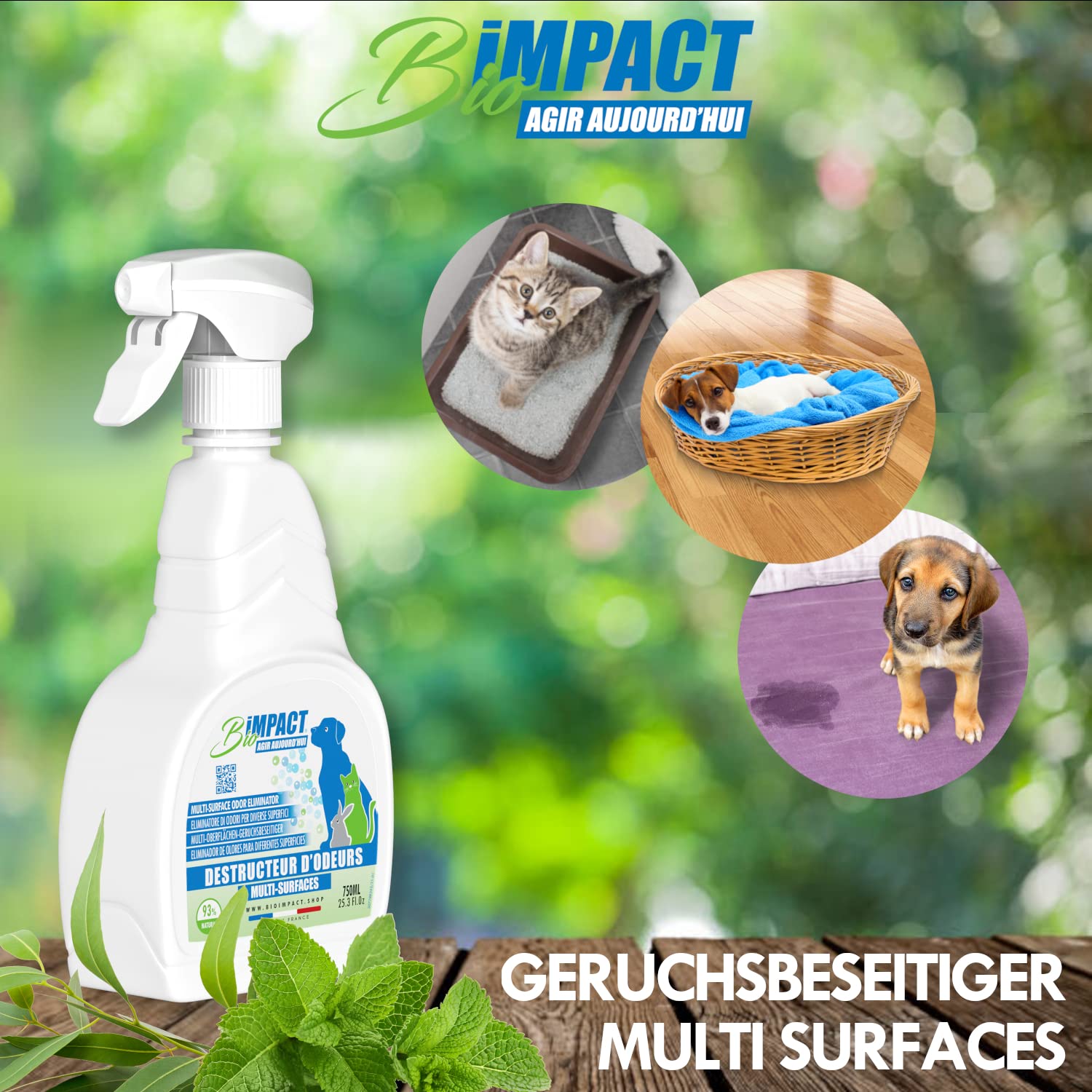 destruktor zapachowy Środowisko Zwierząt, 750ml, Naturalny, Anti Pipi Kot, Pies, Królik, Gryzonie, Czystość: Zwierzęta, Dywan, Parkiet, Mocny Spray Enzymatyczny