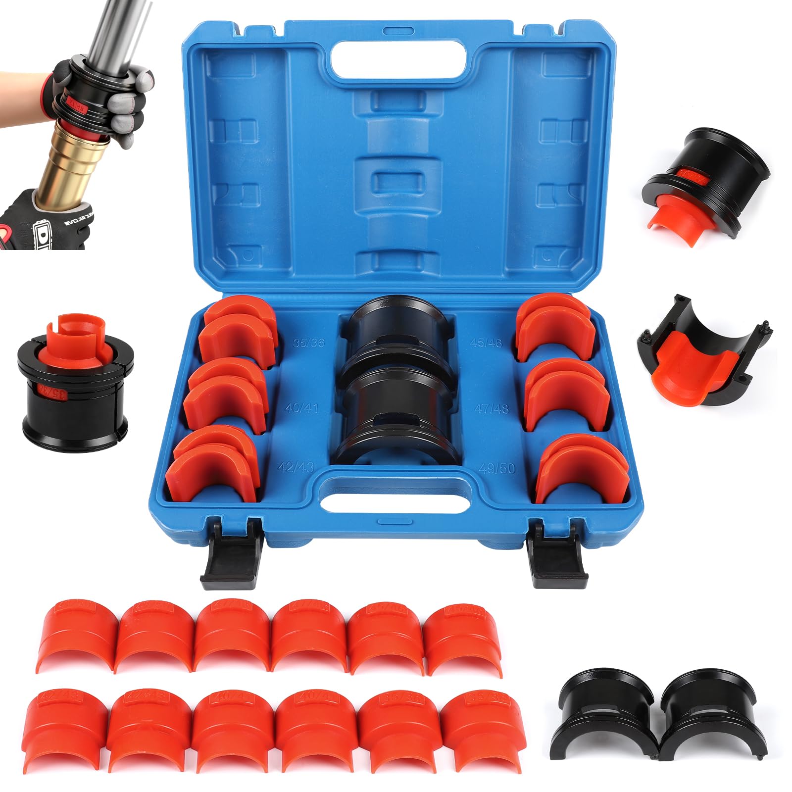 EXLECO 14-teiliges Universal Gabeldichtungstreiber für 35mm bis 50mm Gabeln