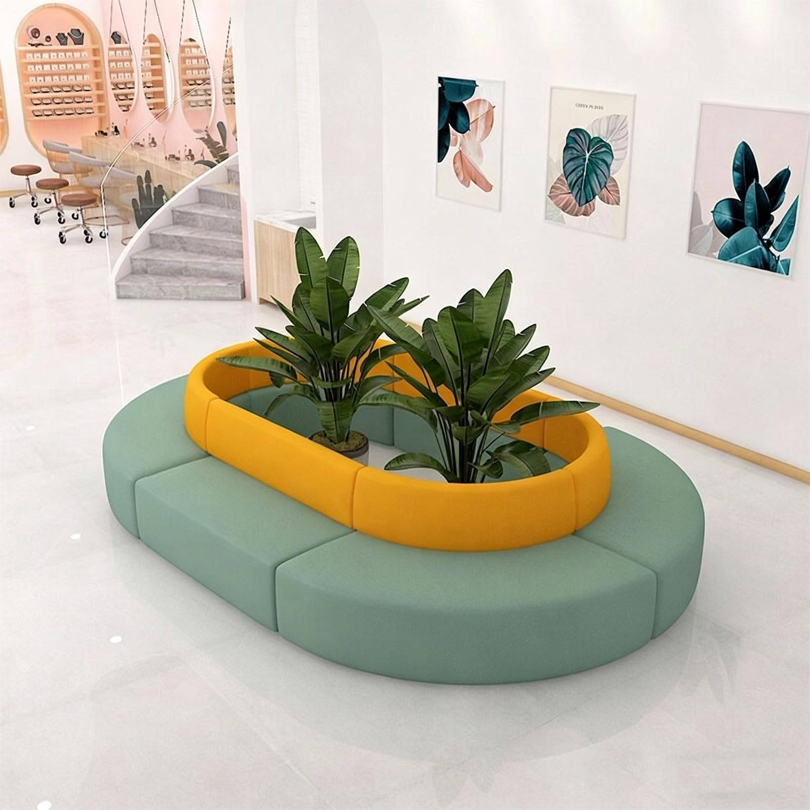 GTHTUHFD Modular Creative Sofa Sets,Upholstered Flexible Modular Sofa,Scratch-Resistant Waterproof Leather,For Living Room,Reception Area,OfficeColorful-3600mm