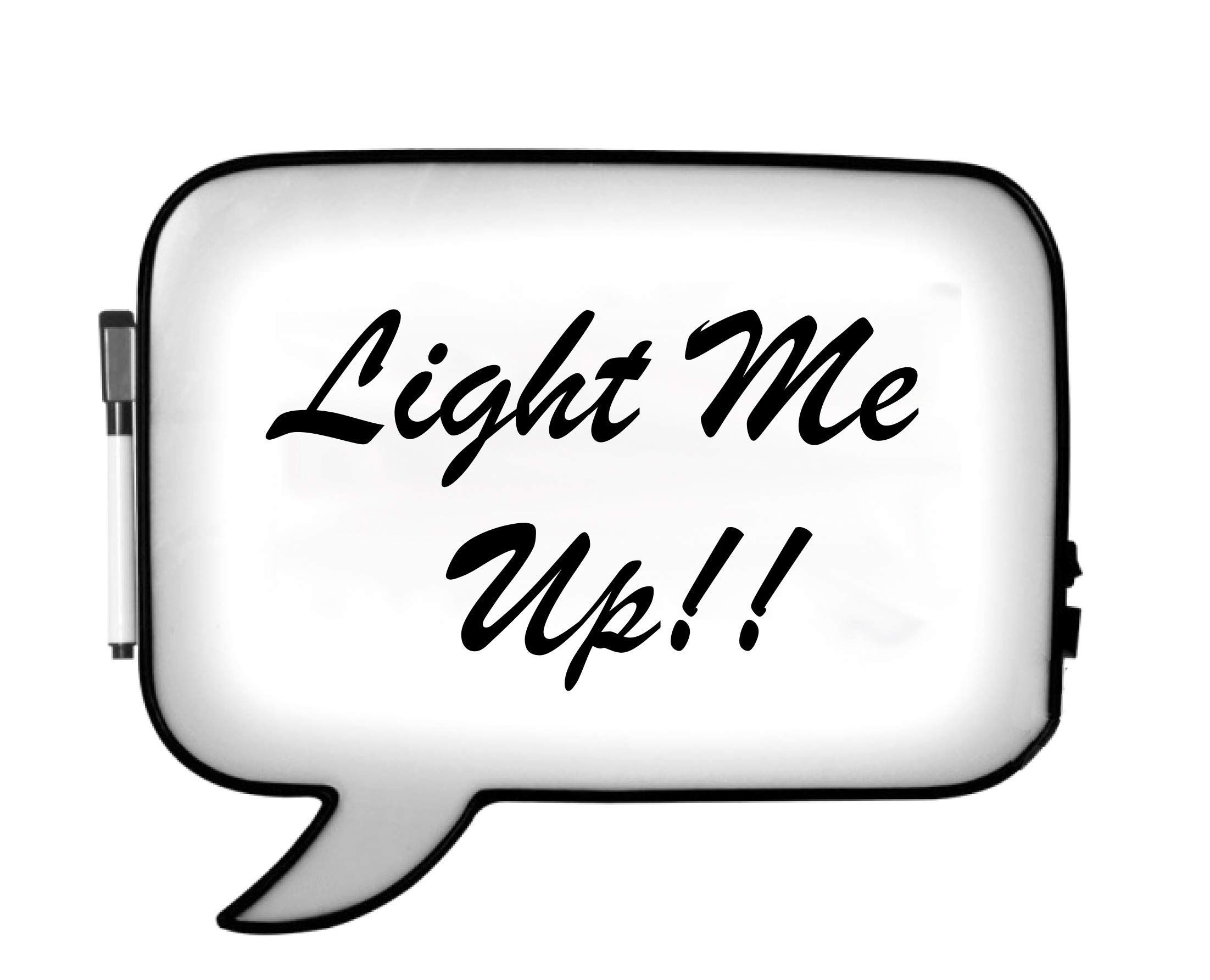 KNIGHT Speech Bubble Light Up Box with Erasable Pen & USB Lead, A4 Size Personalised Handwritten White LED Message Board - 30cm x 22cm x 5.5cm