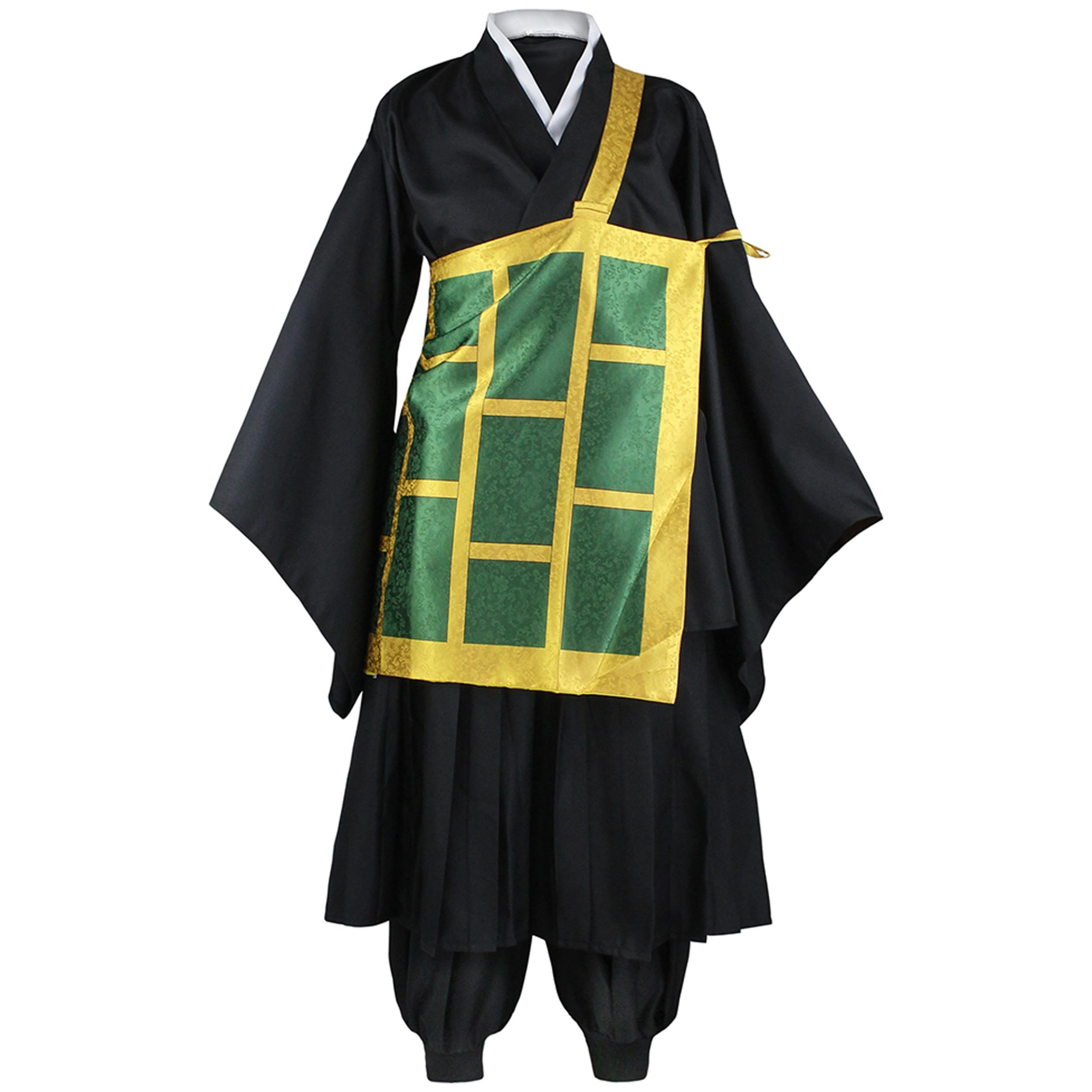 Satdflie Japanese Anime Character Uniform Geto Suguru Cosplay Costume Full Set Unisex Robe JK Kimono Outfits Christmas Anime Fans Gifts, Black, L