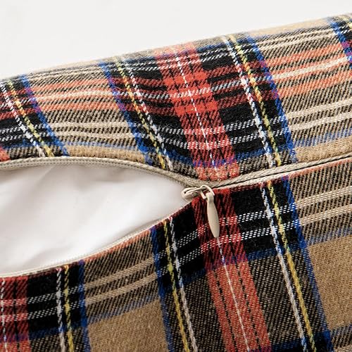 Miniatura 3 de Woaboy Juego de 2 fundas de almohada navideñas de tartán escocés, almohadas decorativas clásicas de estilo rústico para sofá, sala de estar, cama,