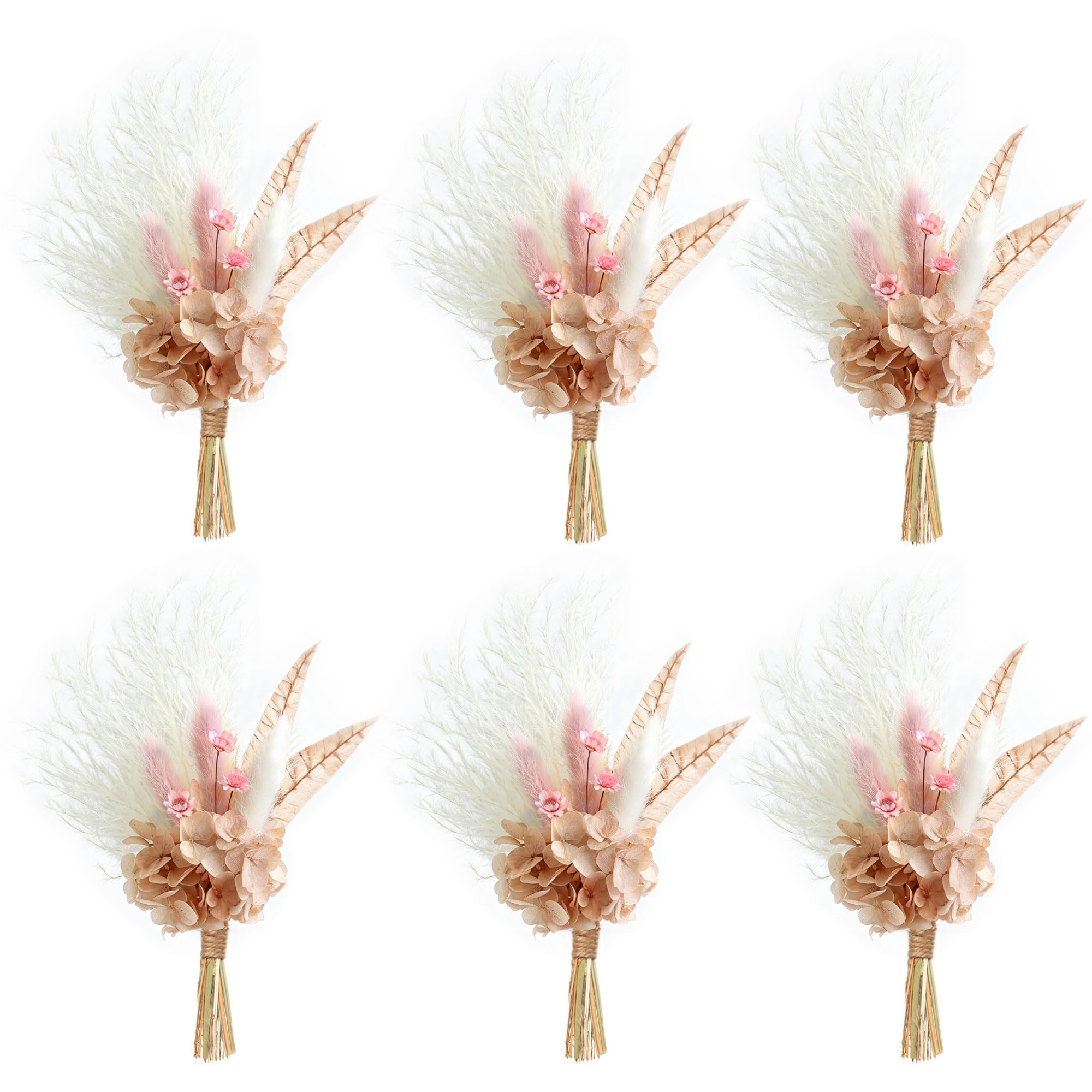 xin's convey 6-Pack Miniature Dried Flower Bouquet