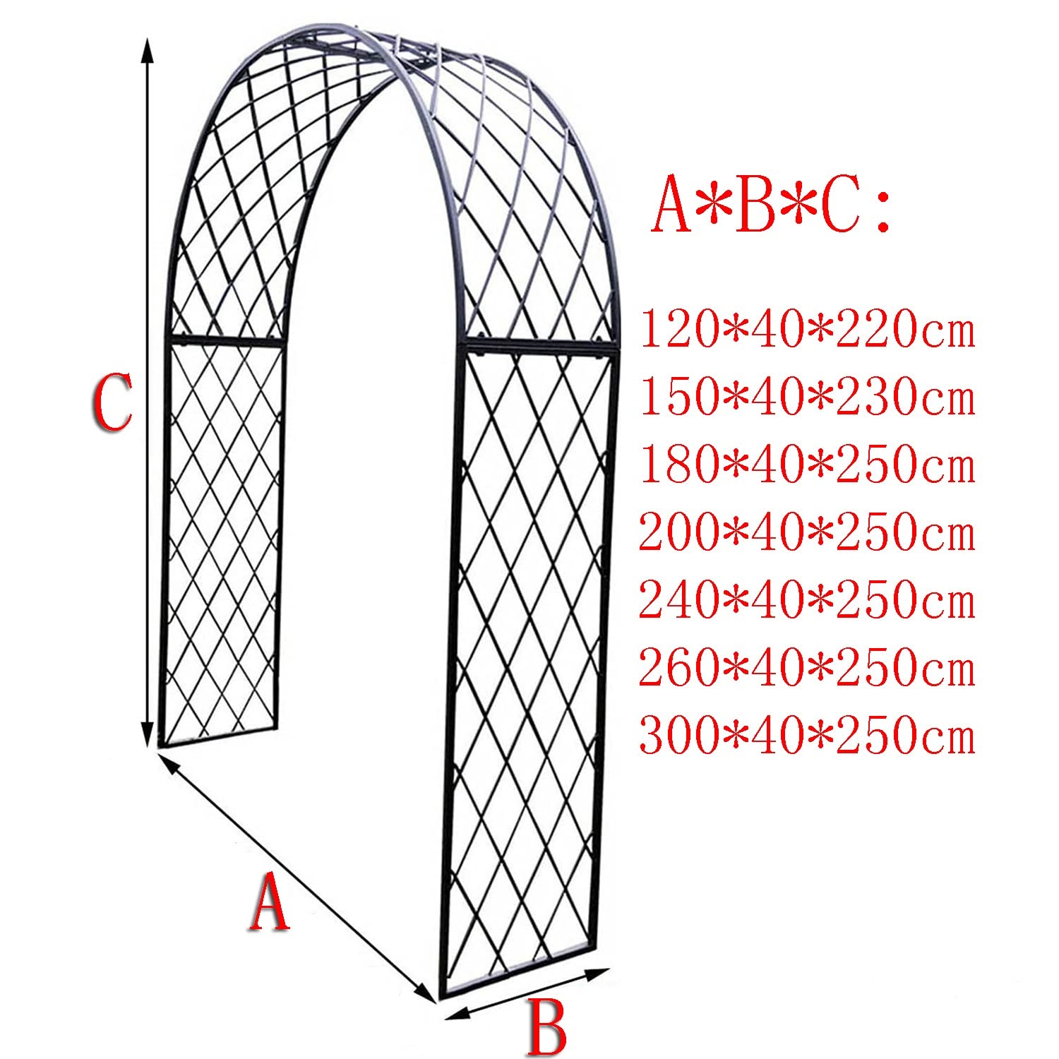 Arco per pergolato da giardino bianco riconfigurabile per piante rampicanti, in metallo resistente, per rose e viti, decorazione per feste, 240 x 40 x 250 cm