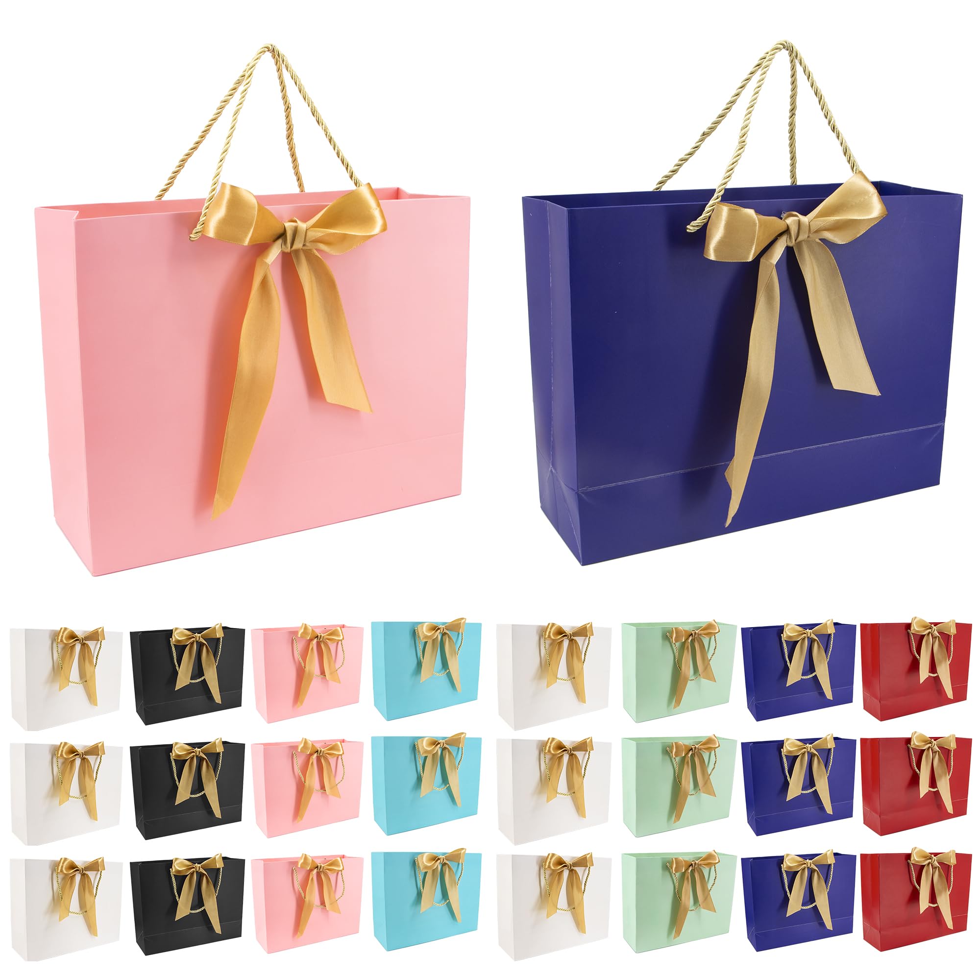 Time to Sparkle 24PCS Gift Bags with Bow Ribbon - Colourful