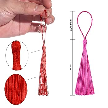 ZZLBZN 20 Pcs Gold Tassels, Bookark Tassels Gold Silky Floss Tassels