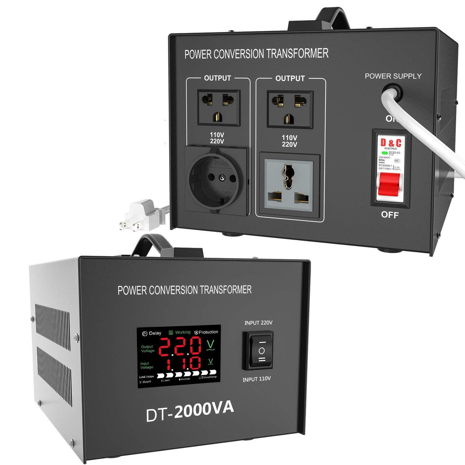 Amazon.co.jp: 変圧器 2000VA AC100V110V-AC220V240V アップトランス