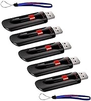 Vista 1 de SanDisk Cruzer Glide - Paquete de 5 unidades flash USB 2.0 (SDCZ60-032G) de 32 GB con (2) cordones de todo menos Stromboli