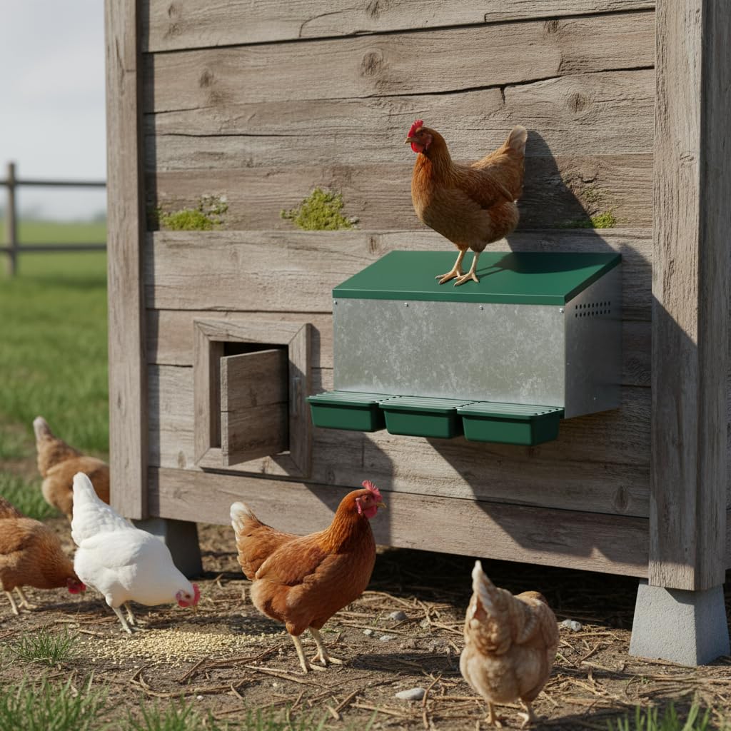 Agrarzone Nido per galline esterno 3 scomparti - Metallo Robusto & Resistente alle intemperie - Facile Pulizia - Raccolta uova esterna - Ideale per razze grandi