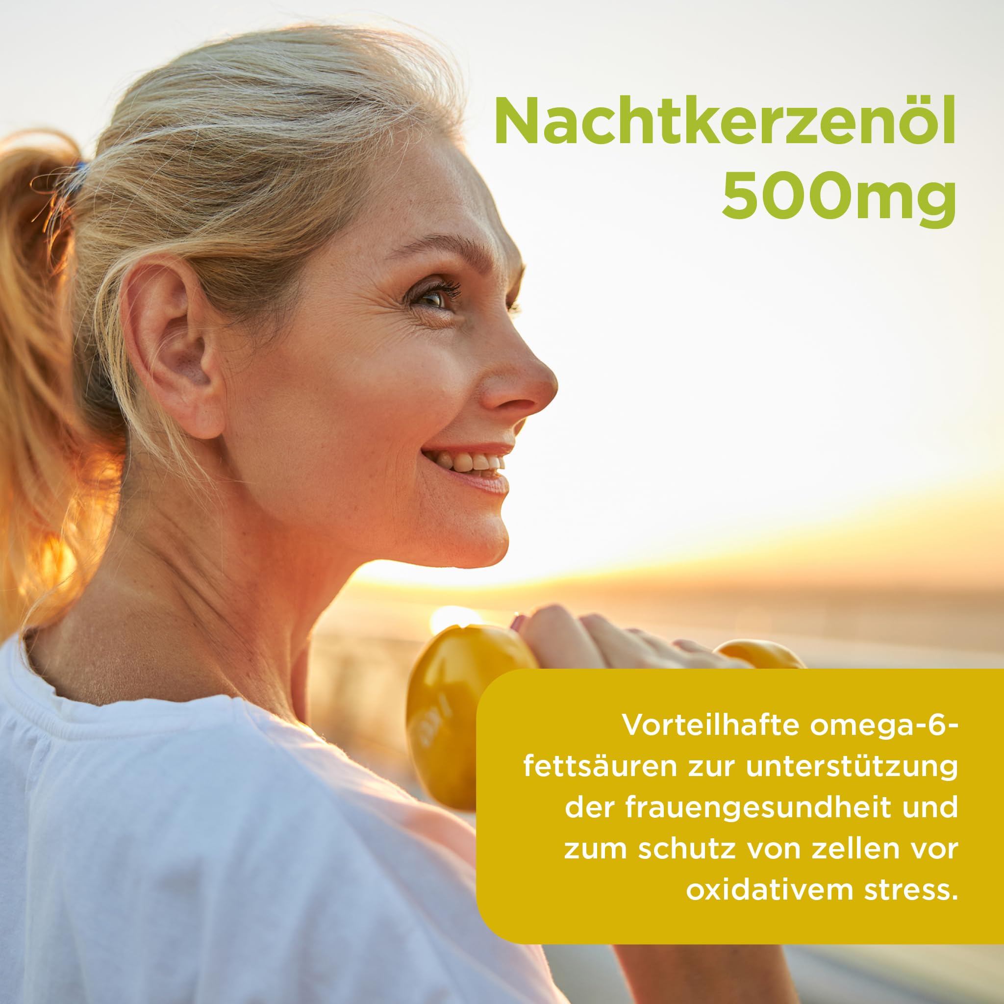 Healthspan Nachtkerzenöl 500 mg | Wohltuende Omega-6-Fettsäuren | Mit zusätzlichem Vitamin E | Zur Unterstützung der Frauengesundheit | Vegan | 180 Kapseln