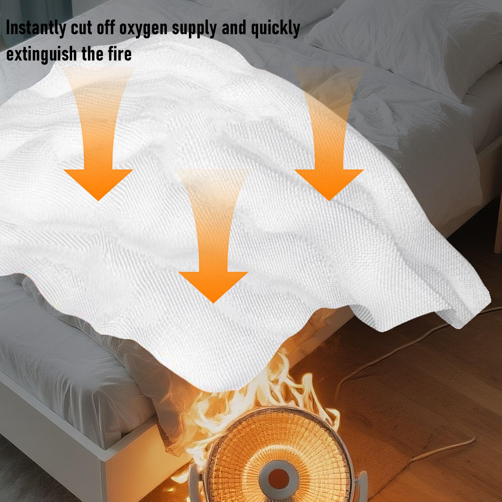 Mantas Ignífugas de Emergencia de Fibra de Vidrio, 8 Unidades, para Cocina Casera, 1m X 1m con Bolsas de Almacenamiento, Portátiles y Versátiles para Oficina y Campamento