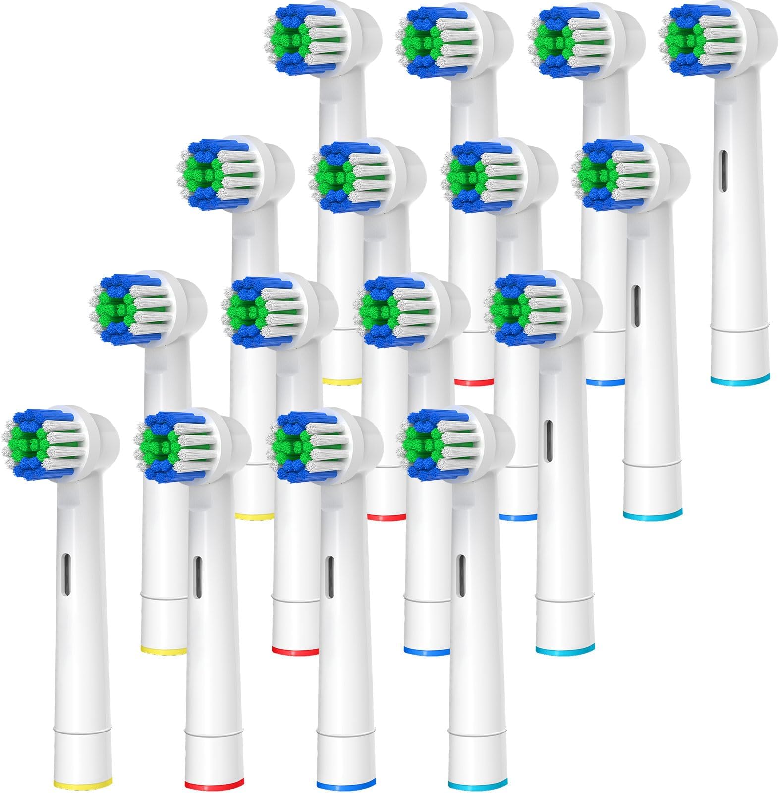 GENKENT Replacement Toothbrush Heads Compatible with Oral-B Braun, 16 Pcs Professional Electric Toothbrush Heads Brush Heads Refill Pro 500/1000/1500/3000/3757/5000/7000/7500/8000