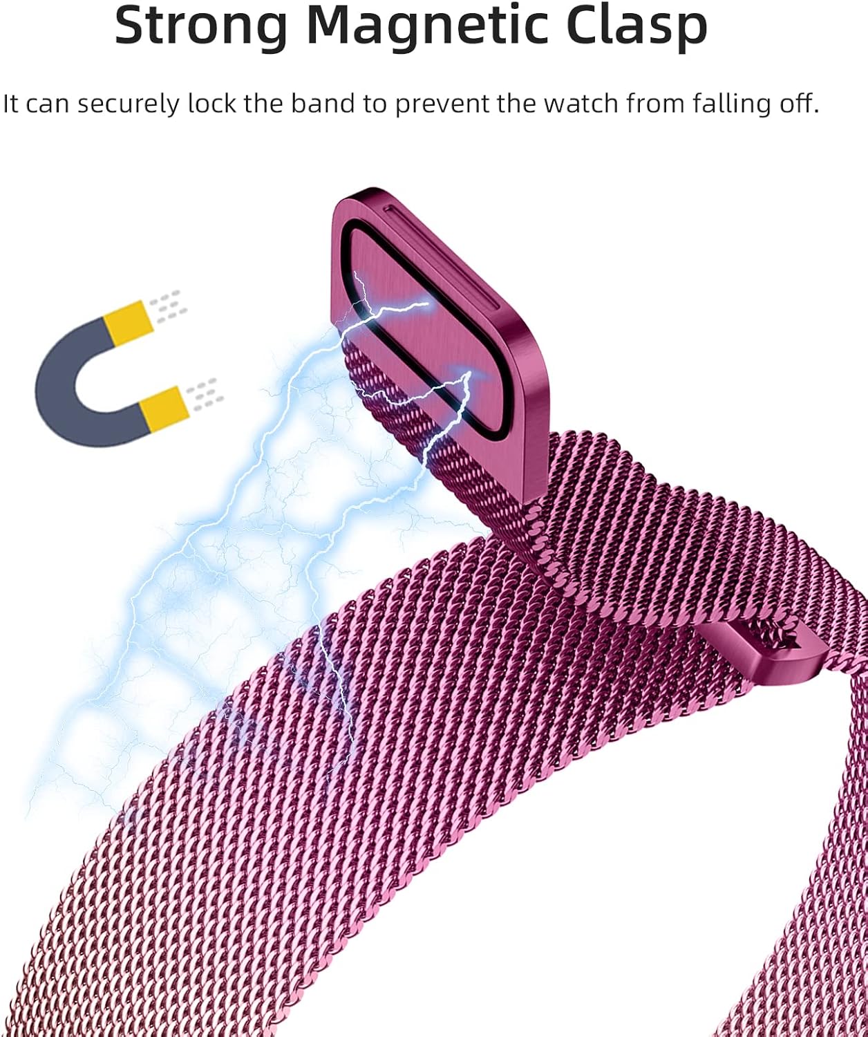 Magnetic Band Compatible for Apple Watch Bands Women Men 40mm 38mm 41mm 42mm 46mm 44mm 45mm 49mm, Stainless Steel Mesh Metal Sport Strap Wristband iWatch Series 11 10 9 8 7 6 5 4 3 2 1 SE Ultra - Image 6