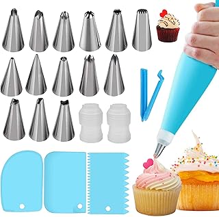 Sponsored Ad - 22pcs Piping Bags and Tips,DIY Cake Decorating Supplies Kit,Reusable Silicone Pastry Bags,Stainless Steel I...