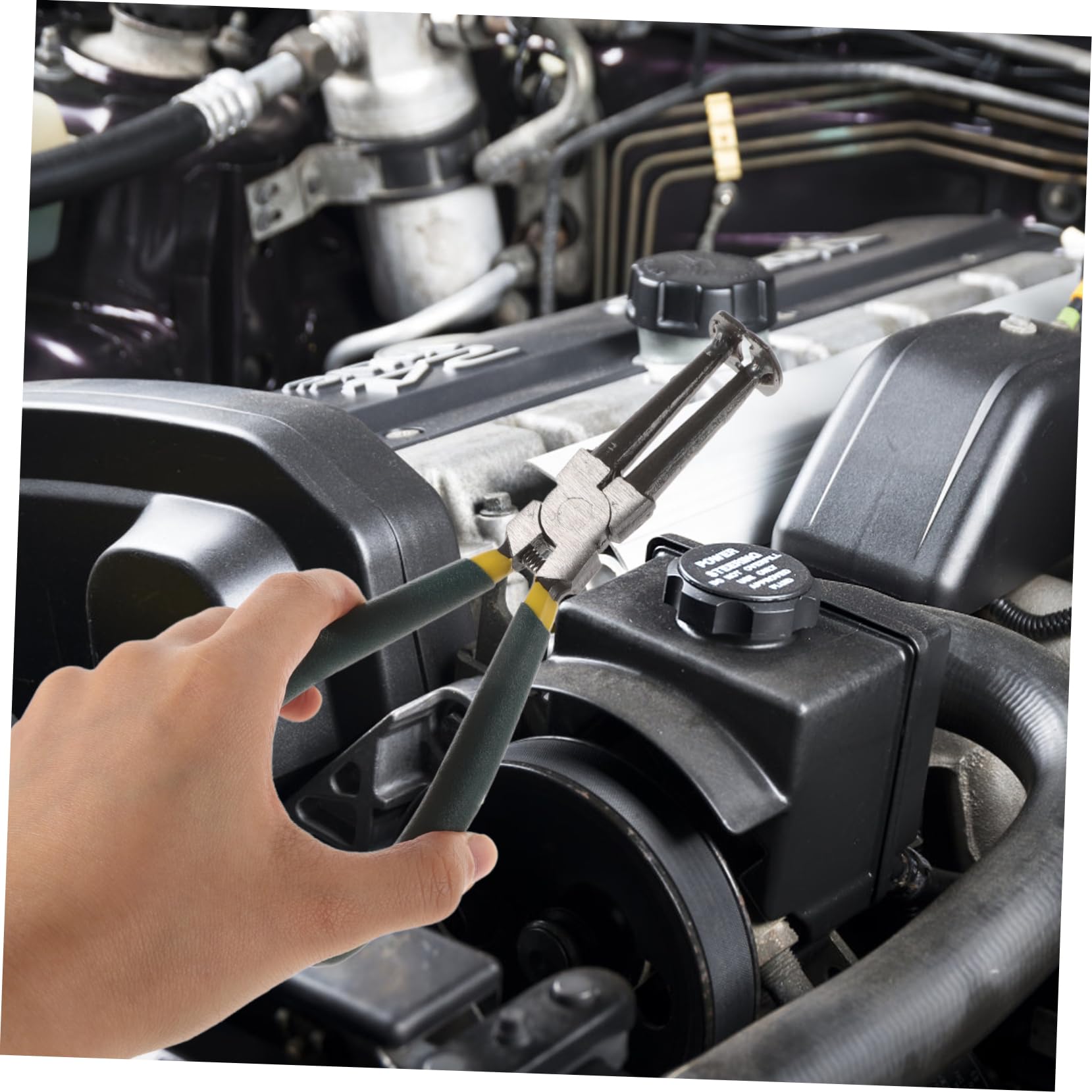 PRETYZOOM Kit Pinze per Fasce Elastiche Pistone, Utensile in Acciaio per Manutenzione Motore Auto, per Meccanici e Riparazioni