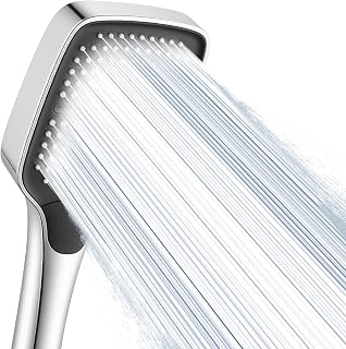 Ronvie Shower Head Large Rectangular 27 x 11 cm with 3 Jet Types, Water-Saving High…