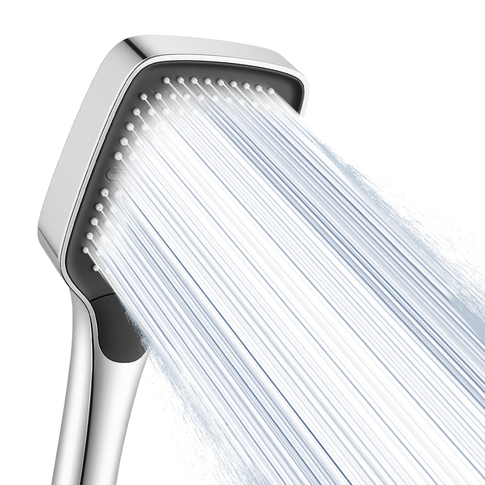 Ronvie Rain Shower Head, Chrome Plated High Pressure Shower Head with 3 Modes, 110mm Large Square Panel, Universal Water Saving Large Showerhead with Self-Cleaning Silicone Nozzle โ image 1