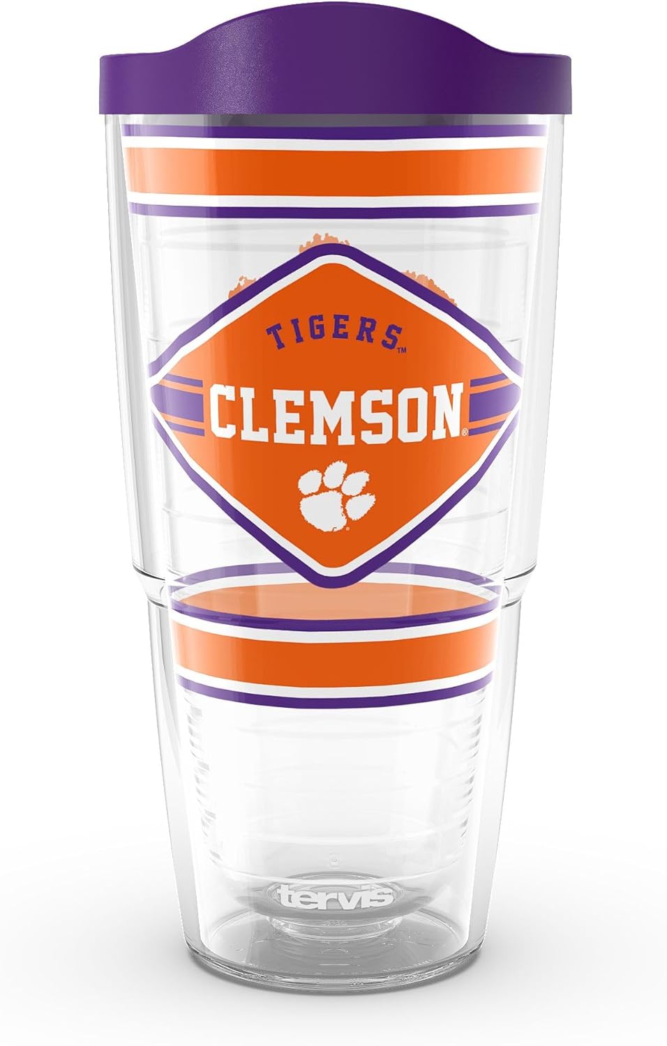 Tervis Clemson Tigers - First String Made in USA Double Walled Insulated Tumbler Travel Cup Keeps Drinks Cold & Hot, 24oz, Classic