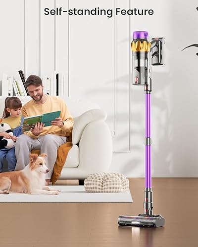 Miniatura 5 de Aspiradora inalámbrica, 600 W, 50 KPA, 70 minutos para el hogar, aspiradora inalámbrica de pie con estación de carga y pantalla LED, aspiradora