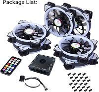 MIWATT RGB LED Ventilátor 120mm Számítógép Ház Hűtő Csendes Távirányítós Színváltós 6 Darabos Csomag 6