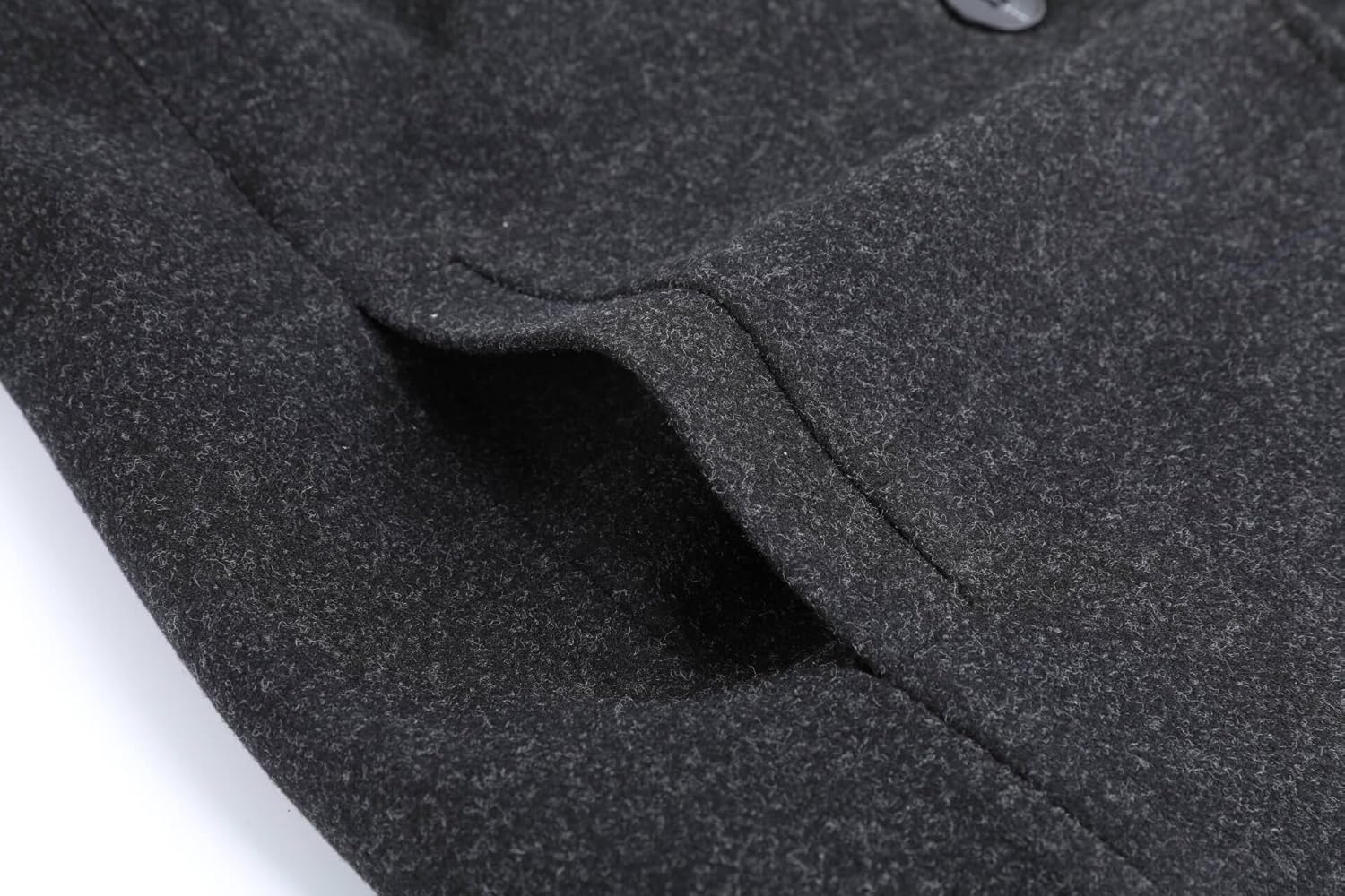 yoeasy Abrigo casual de mezcla de lana gruesa para mujer, cuello alto, botonadura única, abrigo de invierno de longitud media