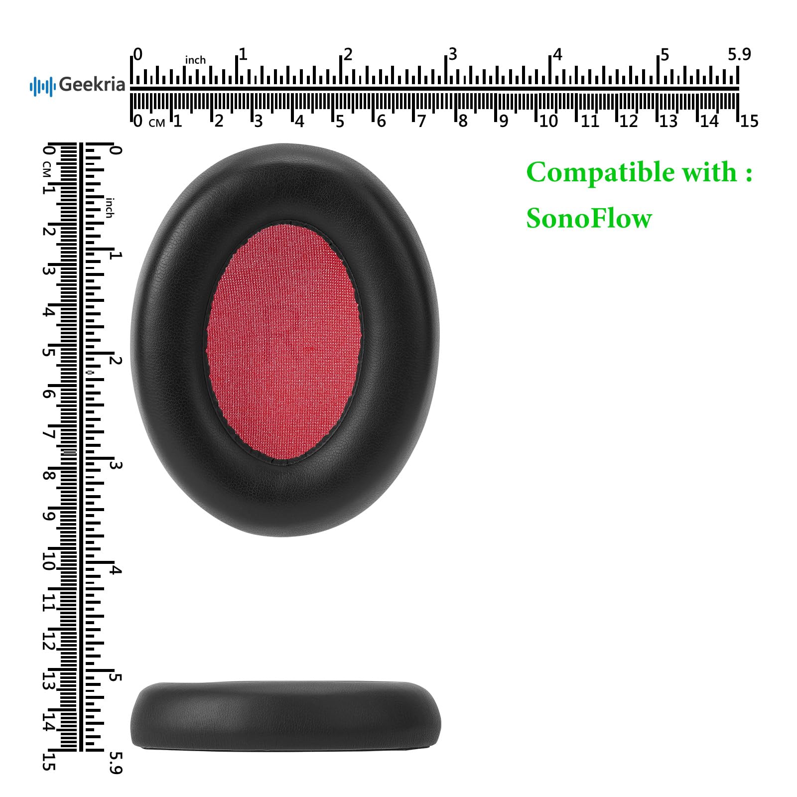 Geekria QuickFit Replacement Ear Pads For Philips Audio Fidelio X2HR, X1 Headphones Ear Cushions, Repair Parts (Black