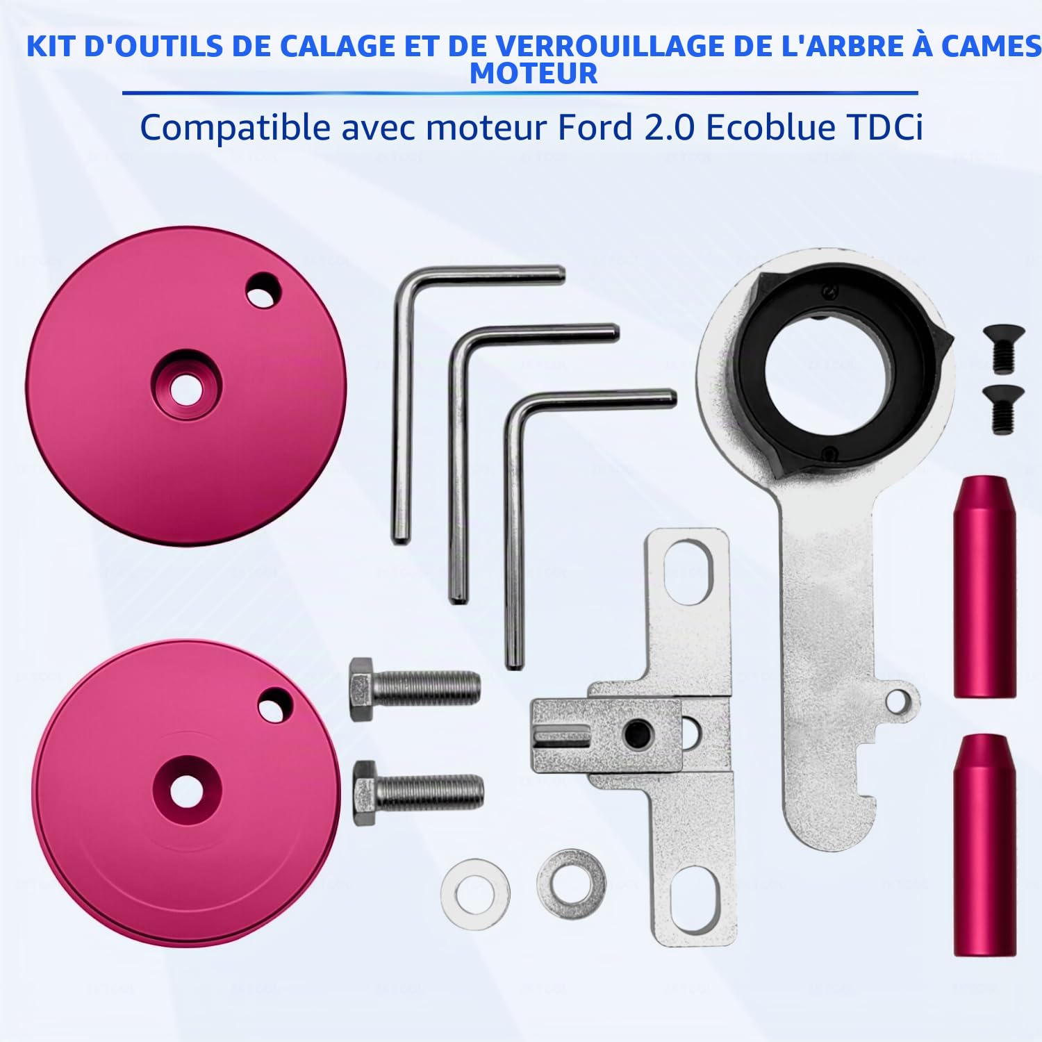 ZKTOOL Kit d'Outils de Calage de Moteur pour Ford 2.0 EcoBlue | Calage pour Moteurs Diesel Ford 2.0 EcoBlue TDCi. Comprend Équivalents OEM 303-1643, 303-1650 et 303-1637.