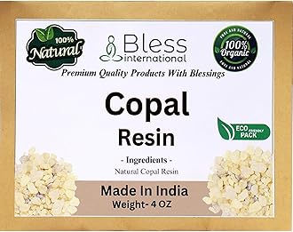 Bless International Premium Grade A Indian White Copal Resin Dammar 100% Pure Natural Organic Blanco Tree Sap Gum Incense Sacred Aroma for Meditation Cleansing Wellness 0.25Lb-113.3-Grams-4-Ounce