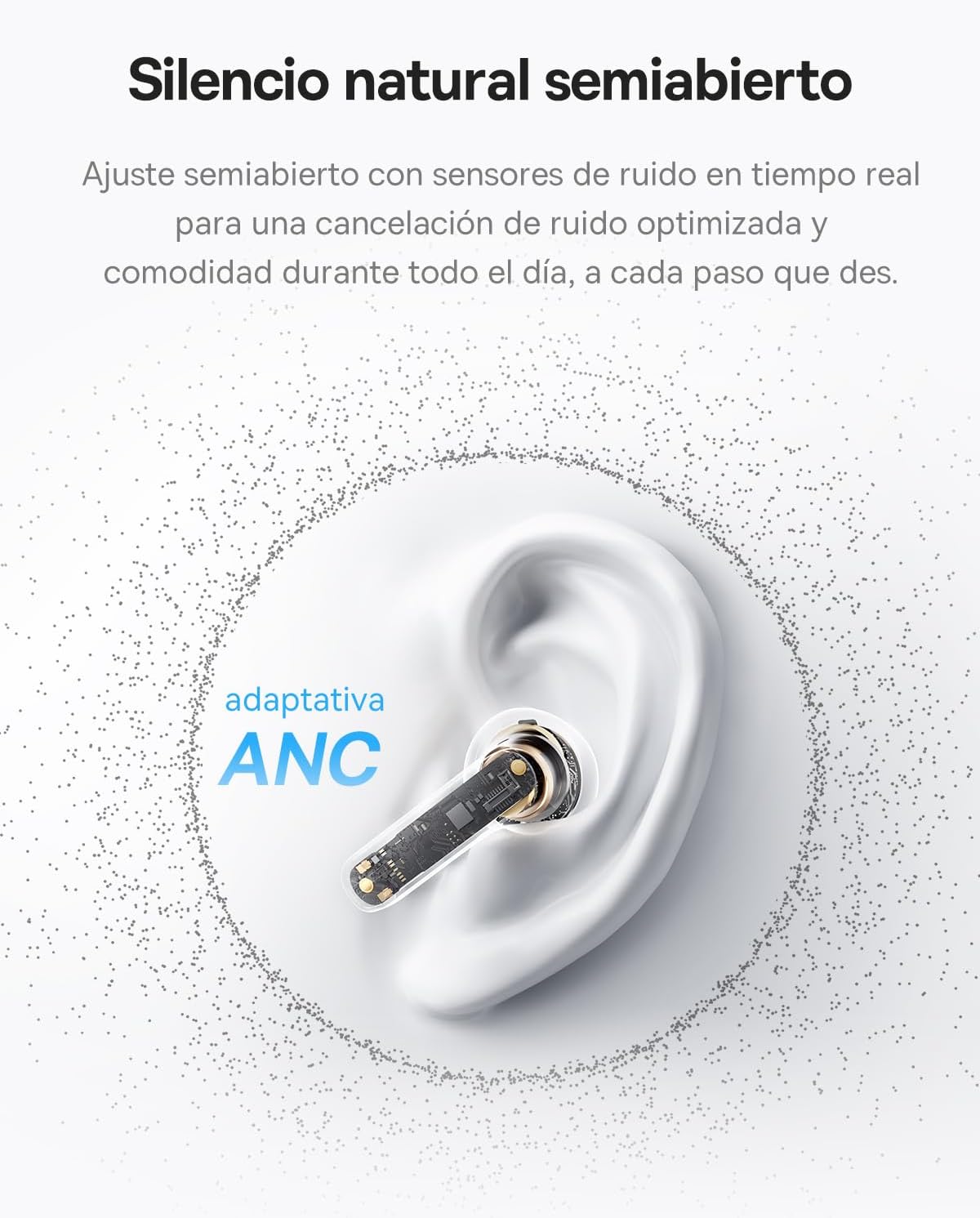 Baseus BS1 NC Auriculares Inalámbricos Blueooth Semi-In-Ear, Auriculares Bluetooth Cancelación de Ruido, Audifonos Inalambricos, Hi-Res, Driver 13 mm, 6 Mic AI, IP55, 55 Horas, Bluetooth 6.0 4