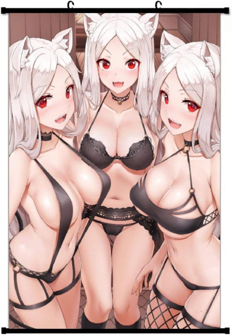 Cerberus Hell Lingerie Sexy Anime Game Character Wall Fabric Scroll Poster for Perfect Home Wall Decoration