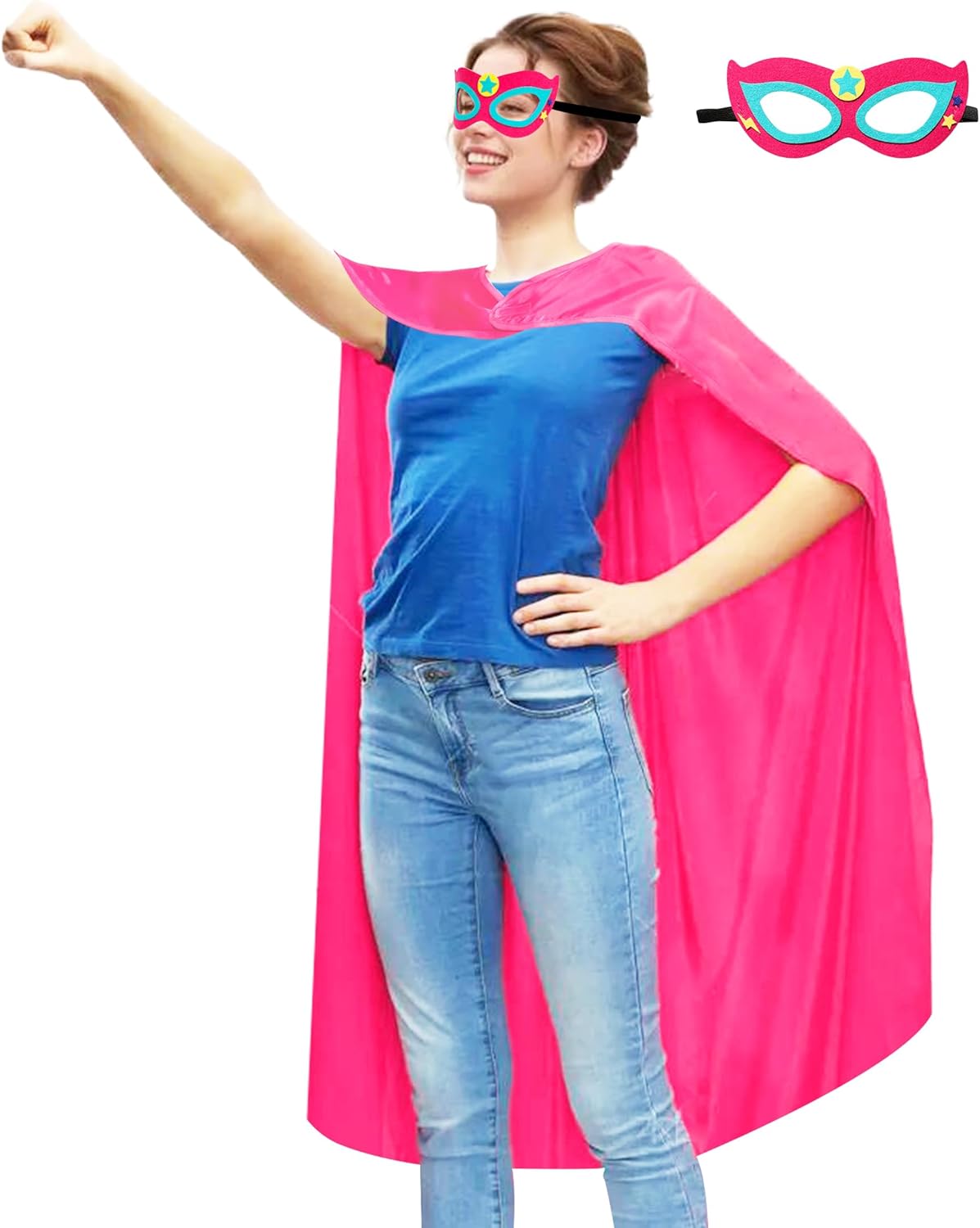 D.Q.Z Adults Superhero Cape and Mask for Men Women Super Hero Party Dress Up Costumes, Halloween Vampire Capes