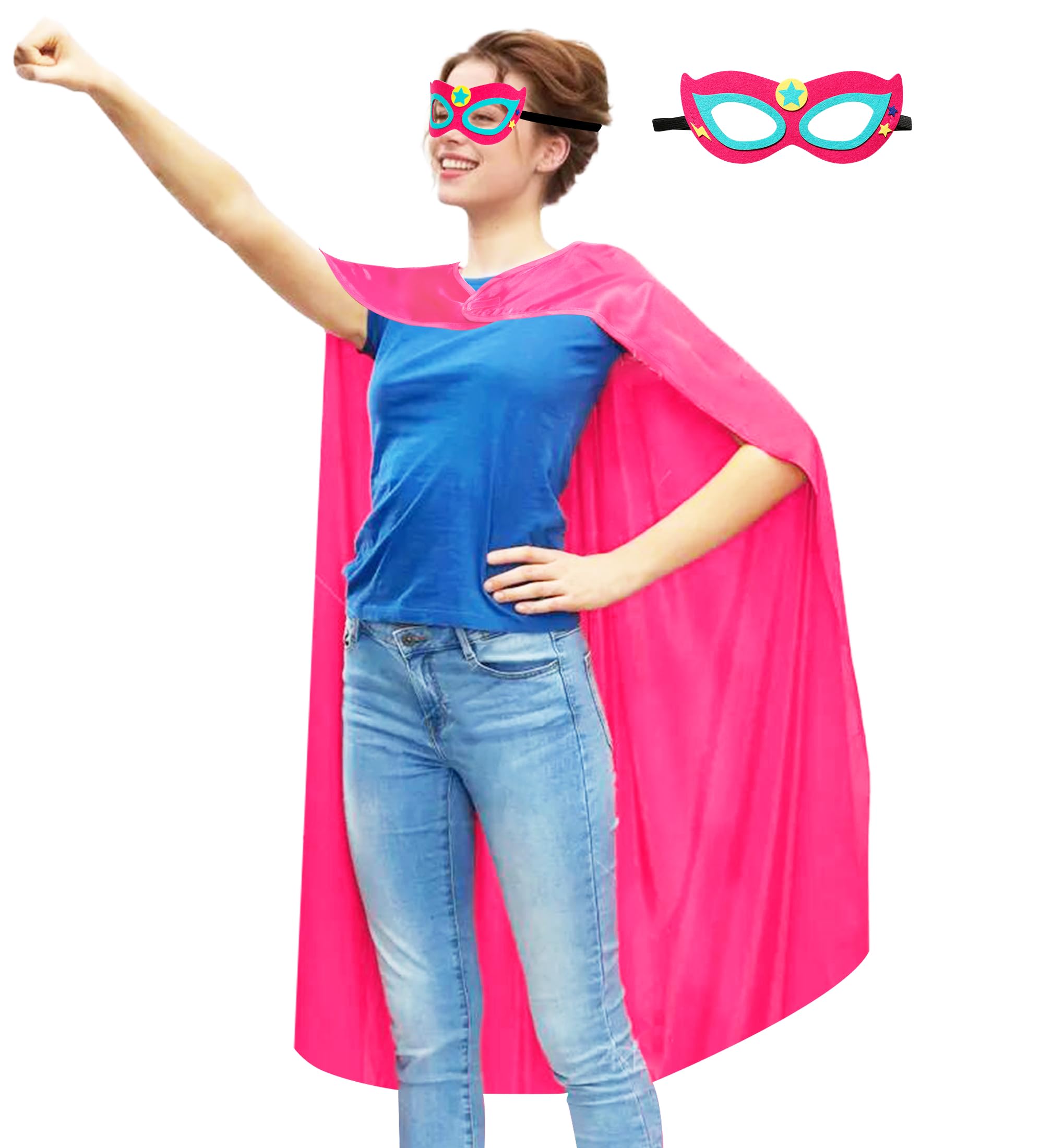 D.Q.Z Adults Superhero Cape and Mask for Men Women Super Hero Party Dress Up Costumes, Halloween Vampire Capes