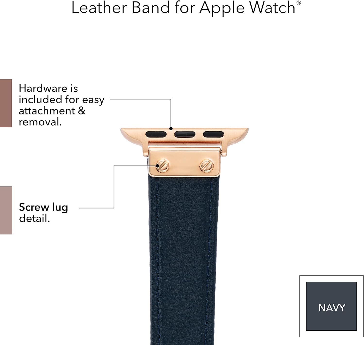 Anne Klein Leather Fashion Band for Apple Watch Secure, Adjustable, Apple Watch Band Replacement, Fits Most Wrists : Cell Phones & Accessories