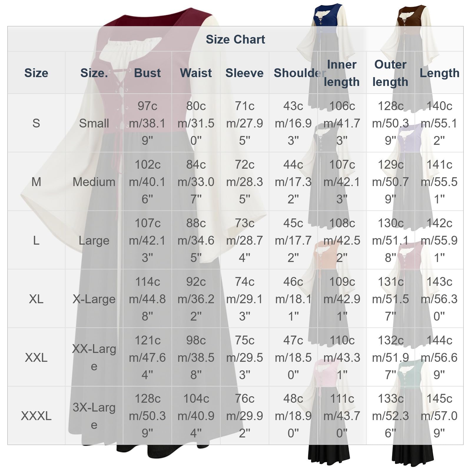 Renaissance Kleid Damen Mittelalter Kleid Halloween Kostüm Piratenkostüm