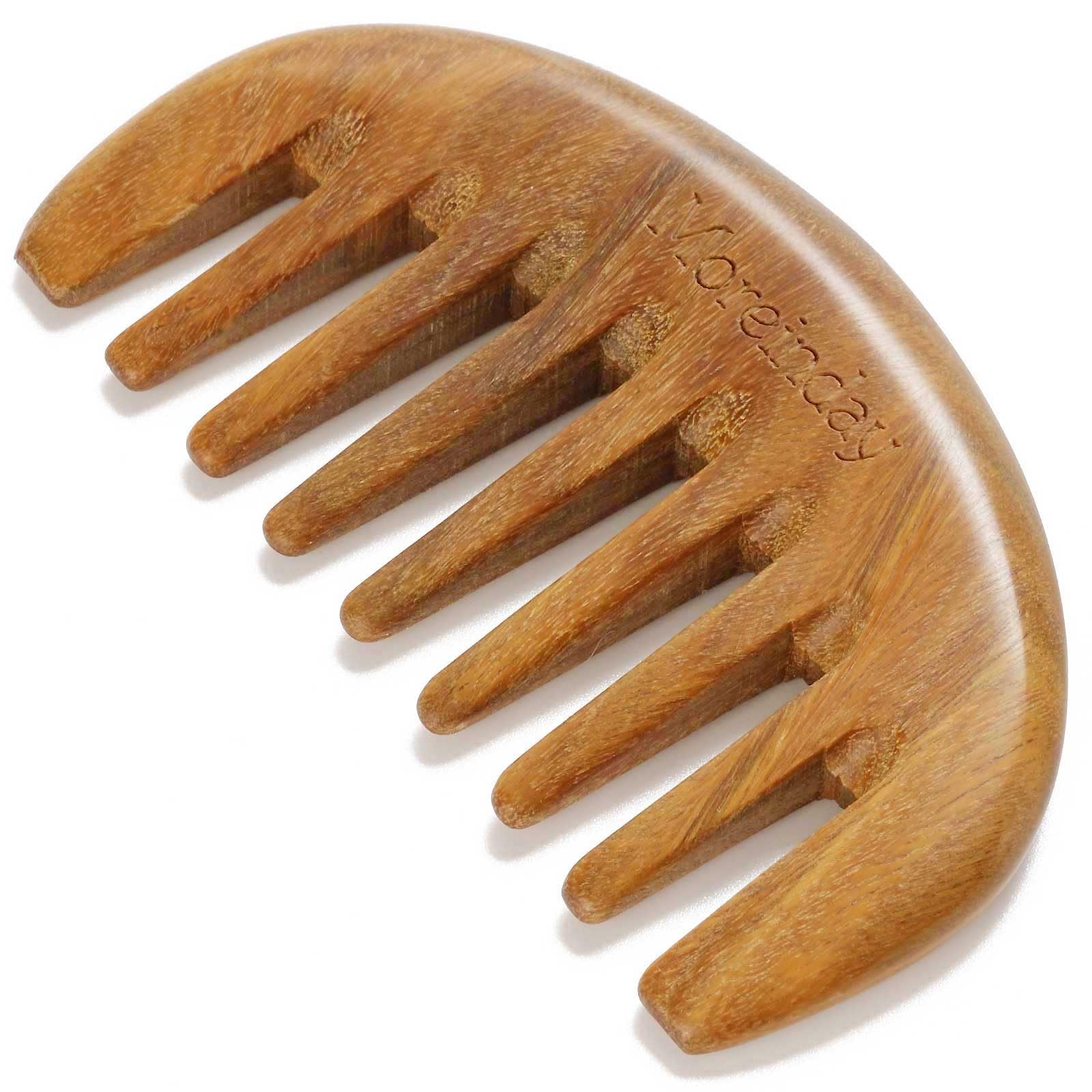 The Moreinday Wide Tooth Wooden Scalp Detangling Hair Comb for Women and Men - Green Sandalwood