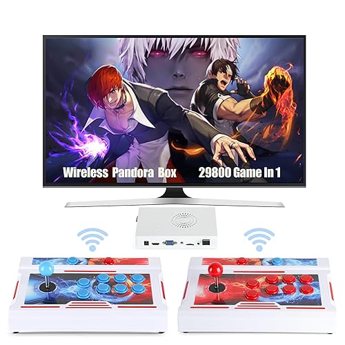 HHU Wireless Pandora's Box Arcade Game Console 26800 Game Pre-Install,Two Separate Joysticks ,Retro Game Machine for TV PC Projector, Supports Up to 4 Players, Full HD Output - Wireless