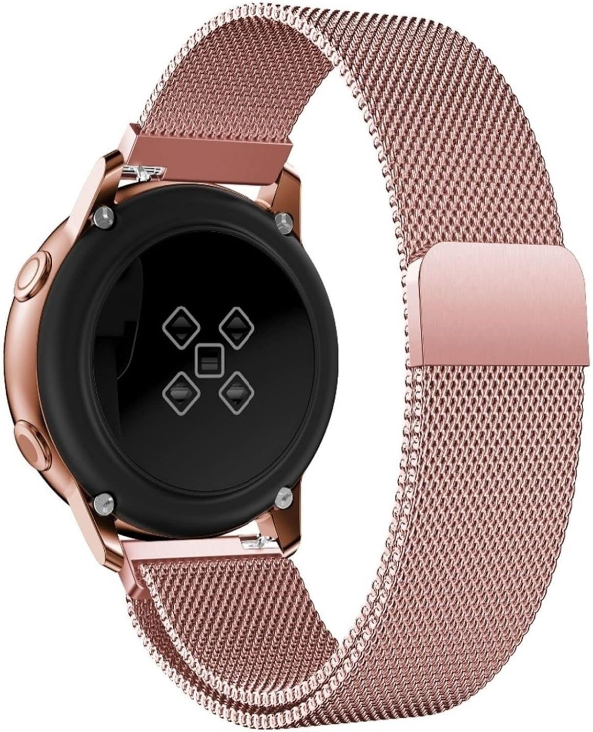 22mm Metal Magnetic Watch Band Compatible with Samsung Galaxy Watch 3 45mm/Galaxy Watch 46mm/Gear S3 Frontier/Classic Band,Quick Release Mesh Loop Bracelet Smartwatch Replacement Bands for Women Men (Rose Pink + Blue) : Cell Phones & Accessories