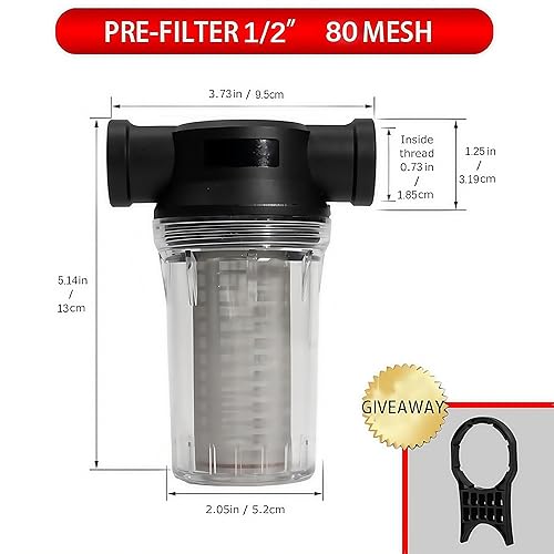 Miniatura 2 de BUPUROTT Filtro de Entrada de Colador de Bomba de Agua para Lavadora de Alta Presión, Accesorio de Filtro de Sedimentos, Pantalla de Malla 80 (12"
