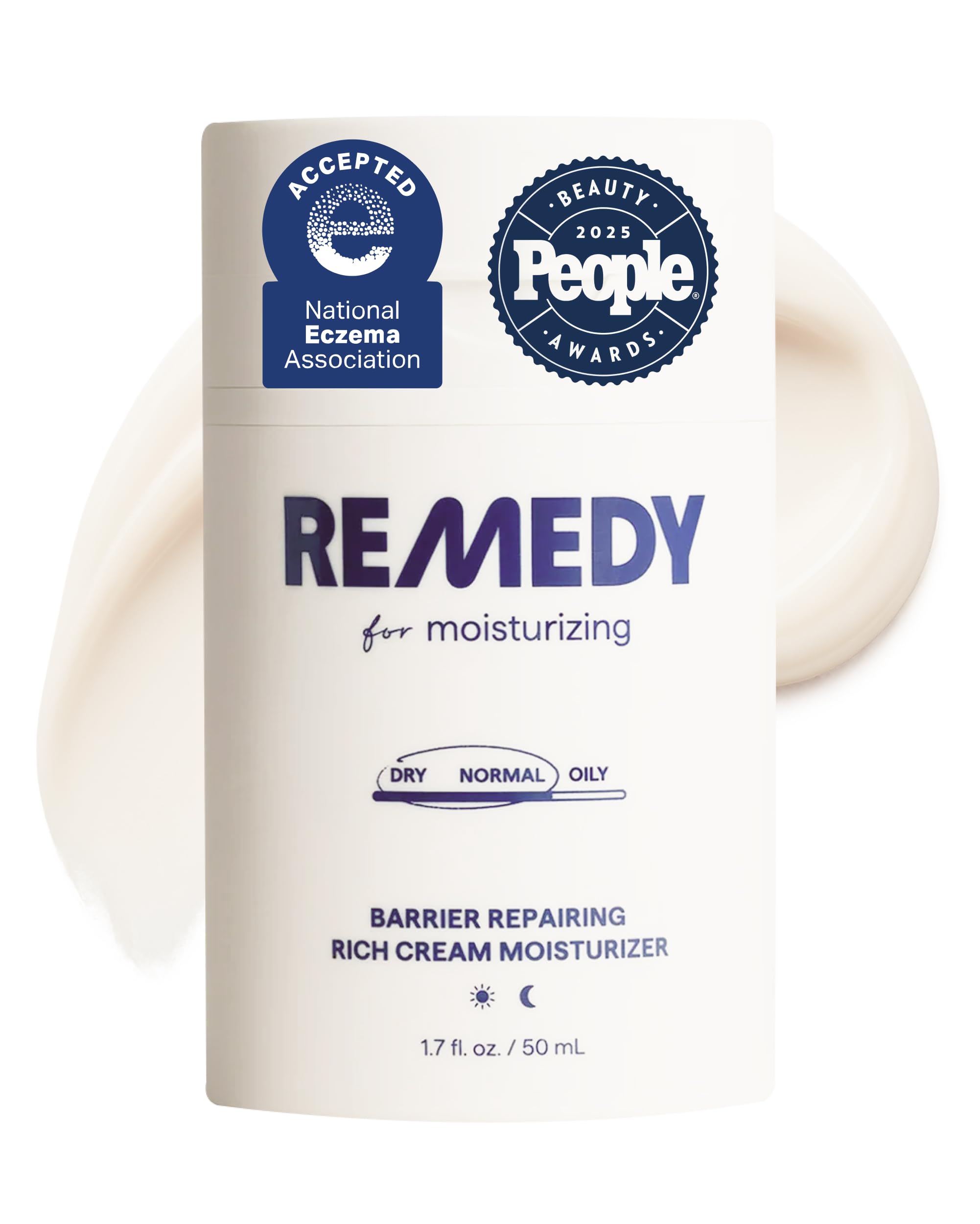 Remedy Rich Cream Barrier Repairing Facial Moisturizer - Remedy for Rich Moisture - For Normal to Dry Skin - Quadruple Ceramides, Peptides, Squalane, Glycerin- By Dermatologist Dr. Shah, 1.7 fl. oz