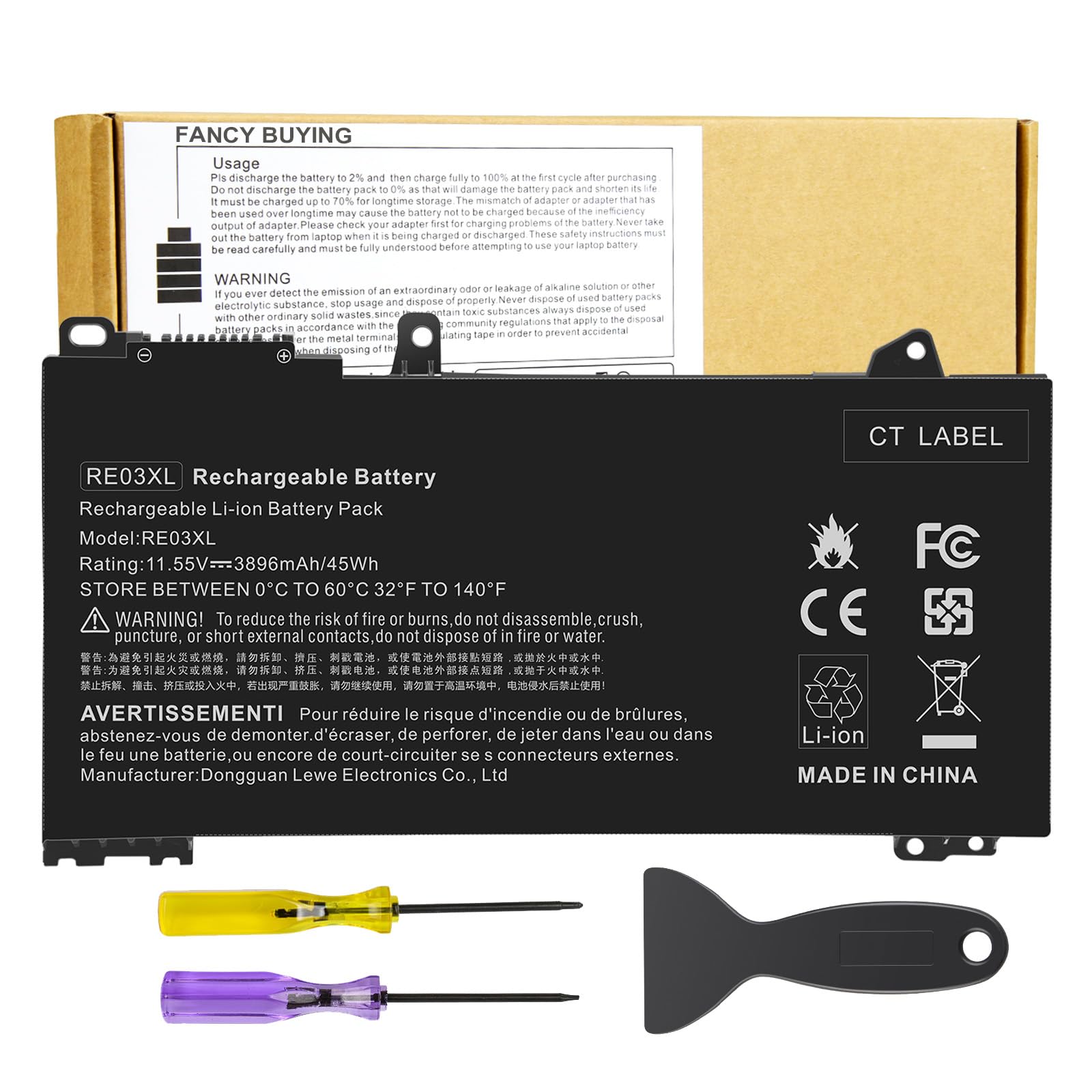 Amazon.com: Fancy Buying RE03XL L32656-005 Laptop Battery for HP