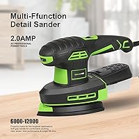 Vista 3 de GALAX PRO 250W 2-in-1 Sheet Sanders/Detail Sanders, 6000-12000 RPM 6 Variable Speed Multi-Function Sander with Dust Box, Electric Sander for Sanding