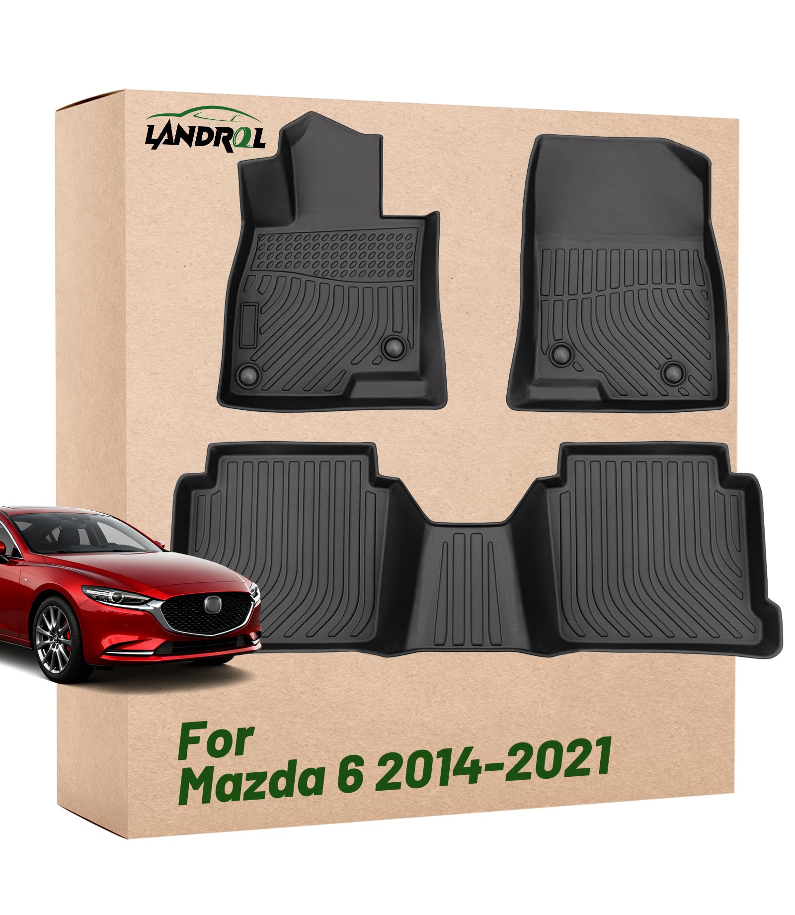 Car Floor Mats Replacement for Mazda 6 2014-2021 Heavy Duty Liner Custom Fit All Weather Protection Carpets Coverage Waterproof Durable Odorless Accessories