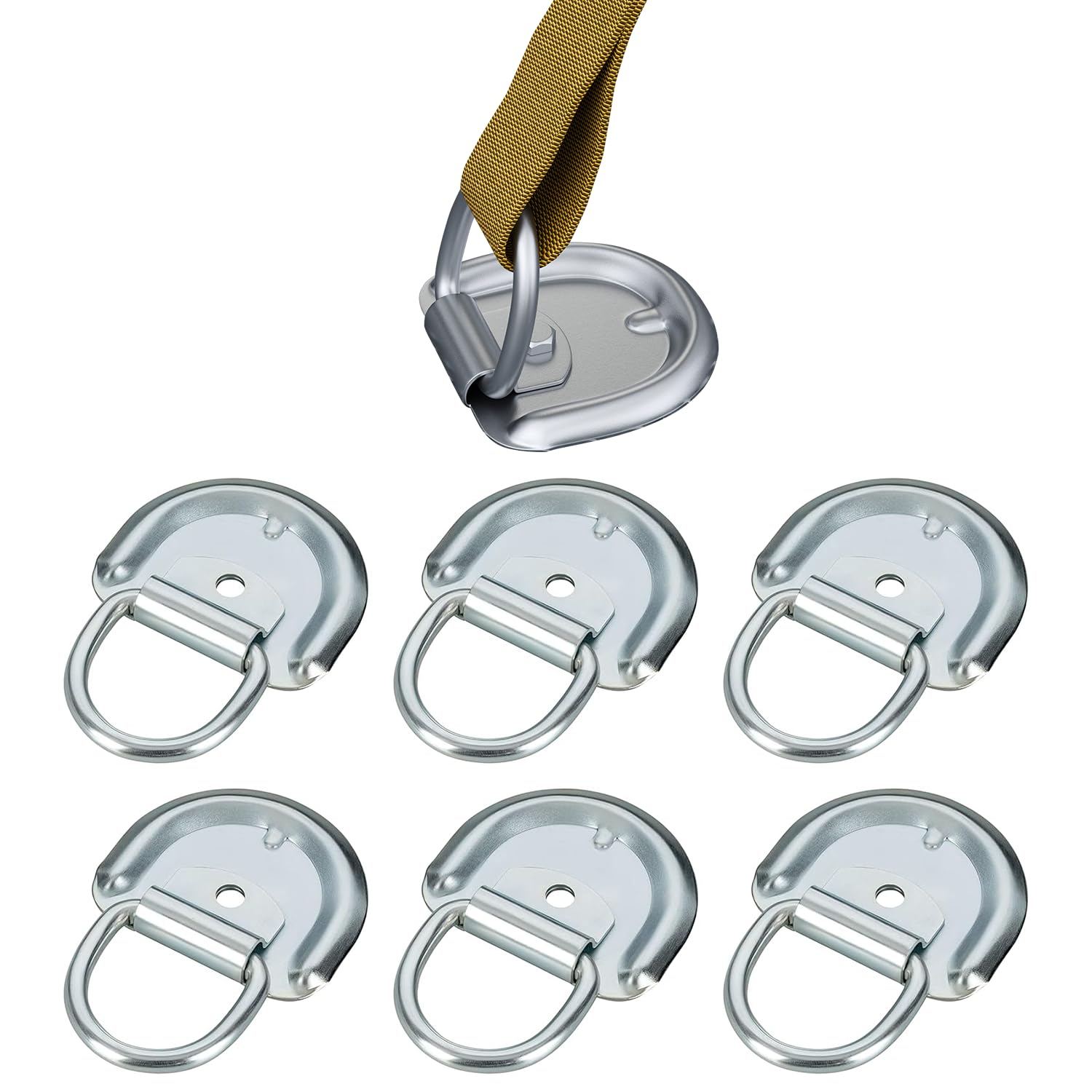 6X Zurrmulde 77x66mm mit Zurring – Verzinkte Stahl-Zurrösen für Ladungssicherung | Zuglast bis 600 kg | Anhänger, LKW, Transporter, Pritschen, Container | Witterungsbeständig & robust