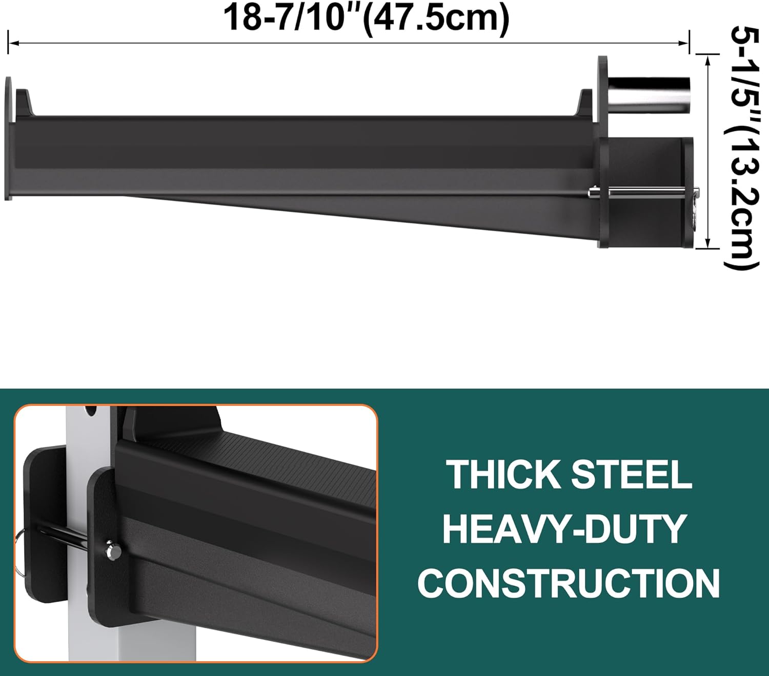 Spotter Arms, Heavy-Duty Squat Rack Safety Bars for 2x2 Rack, Power Rack Attachments, Compatible with 5/8 "or 1" Holes, 2 Pack