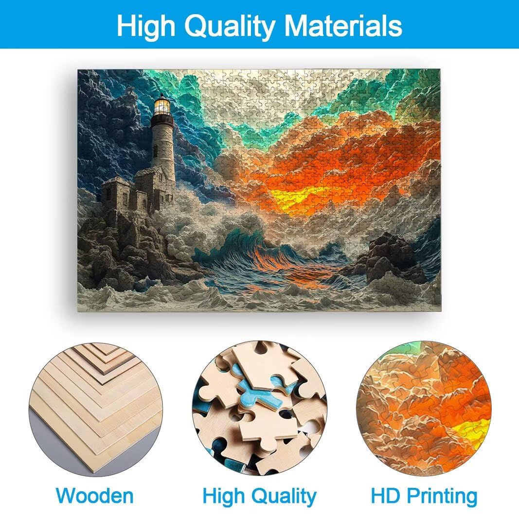 Puzzle 1500 sztuk, drewniane puzzle reflektory dla dorosłych, prezenty
