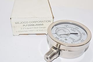 Miljoco PLF2598LZ08SS 2.5' Liquid Filled Gauge