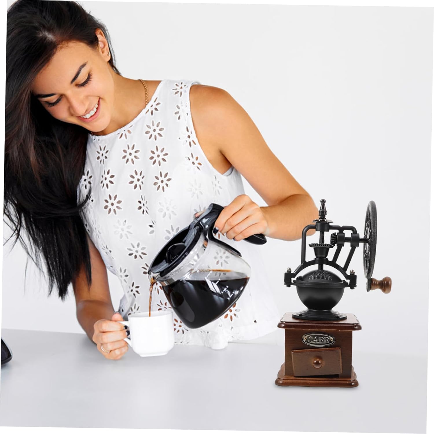 Manual Hand Coffee Grinder Vintage Style Hand Crank Coffee Maker for Home Use