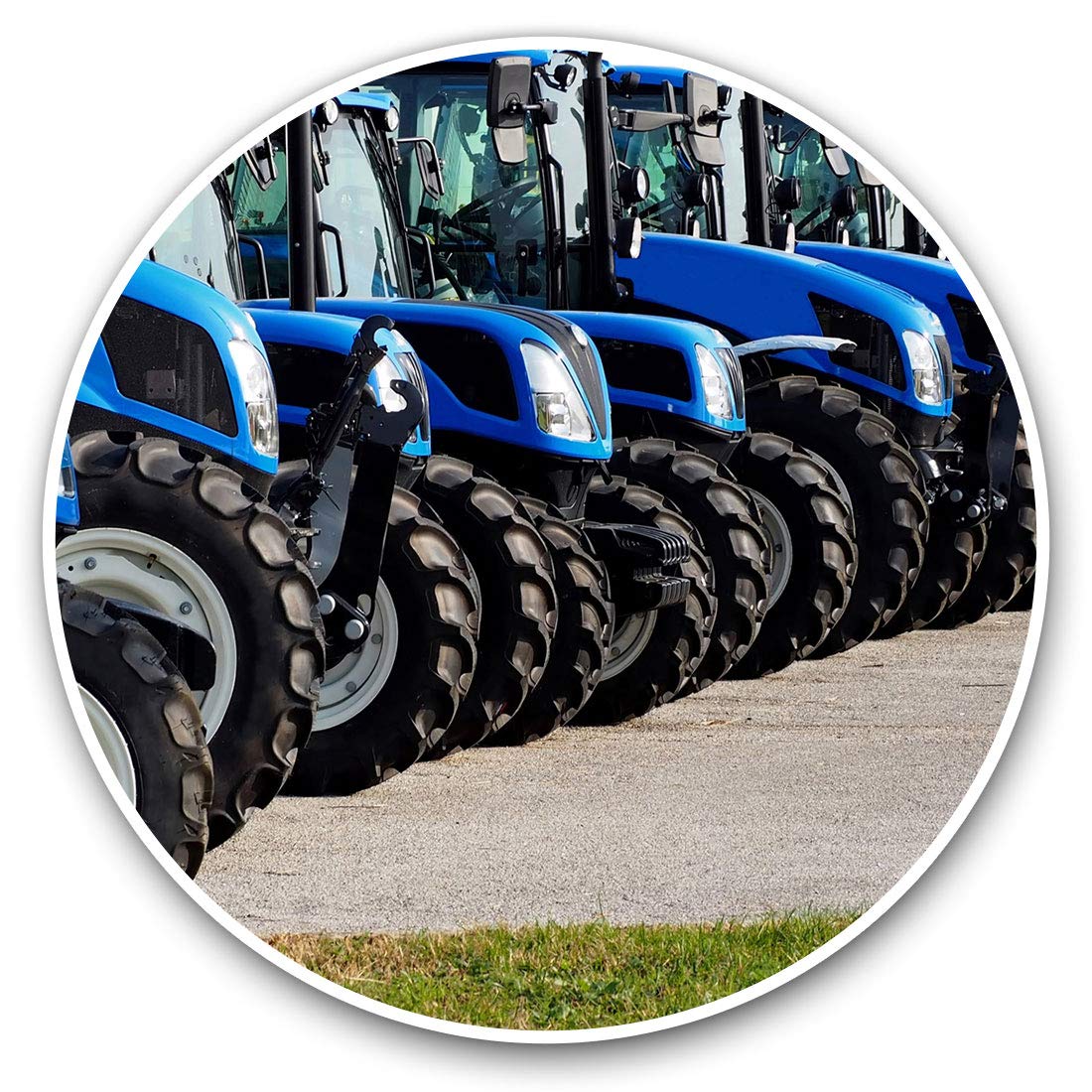 Vinyl Stickers (Set of 2) 25cm - Blue Tractors Farmer Farming Vehicle #24622