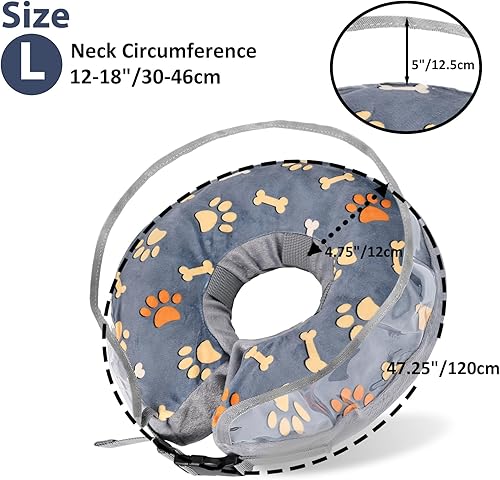 Miniatura 4 de Crazy Felix Cono para perro, cono inflable para perros pequeños, medianos y grandes, cono suave para perros después de una cirugía con hebilla